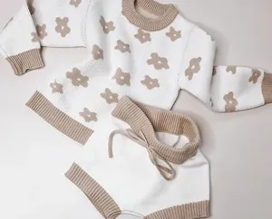 2024 Nieuwe Op Maat Gemaakte Unisex Babi 100% Biologisch Katoen Baby Kleding Set Broek Trui