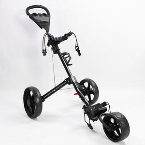 Chariot de golf pliable à 3 roues en aluminium, léger, à pousser à <span class=keywords><strong>la</strong></span> main, avec cadre durable, poignée antidérapante, pince réglable - Product Image 1