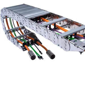 Esnek yüksek kaliteli kablo sürükle zinciri koruyucu parçalar çelik kablo taşıyıcı sürükle zinciri makine için