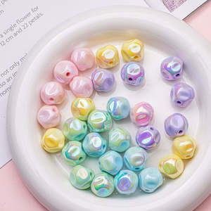 ลูกปัดอะคริลิคแบบรูตรงเคลือบ AB สีทึบสร้อยข้อมือสำหรับใส่โทรศัพท์แบบ DIY สร้อยข้อมือสร้อยคอประดับด้วยลูกปัดหลวม - Product Image 4