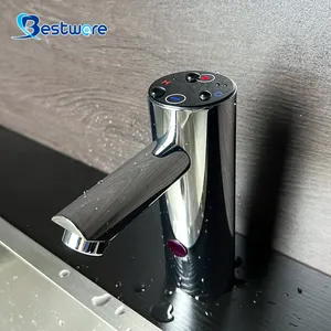 Design moderno Desktop bagno rubinetto elettronico sensore singolo foro di montaggio singolo manico acqua intelligente lavabo Touch Screen digitale