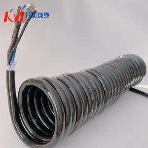 Power line+signal line+network cable combination spring cable, bar lifting stage lighting telescopic shielded cable