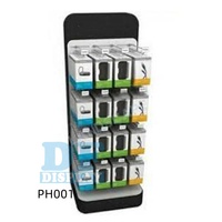 PH001 accessoires d'affichage de téléphone portable armoire d'affichage de fer de comptoir mural pièces électroniques mobiles support d'étagère en bois en acier