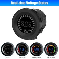 Pengukur Voltmeter 12V tahan air, pengukur voltase tampilan Digital untuk sepeda motor mobil laut