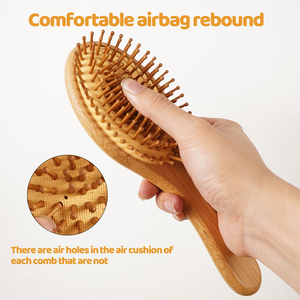 Lược bán buôn chống xoăn cứng da đầu massage tóc khối lượng Pocket Comb với răng kinh tuyến Massager đệm không khí Lược tre Bộ - Product Image 6