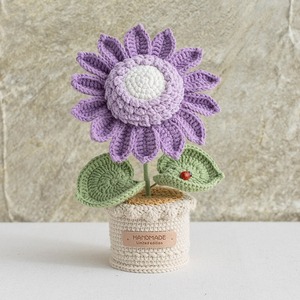 เครื่องประดับไหมพรมถักด้วยมืองานตามสั่งดอกทานตะวันกระถางปลูกพืชจำลองดอกไม้เพื่อชีวิตนิรันดร์ของขวัญ - Product Image 3