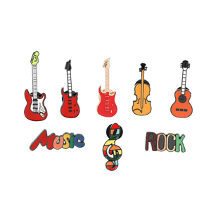 Bros Pin Gitar Mini Logam Laris Manis, Lencana Enamel Kartun Berkualitas Tinggi untuk Seri Musik, Hewan Modis - Product Image 1