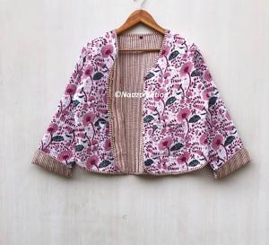 Floral Handmade Bohemian Jackets Cotton Floral Style Fall Winter Jacket <b>Coat</b> Street wear reversible gift for her - Product Image 4