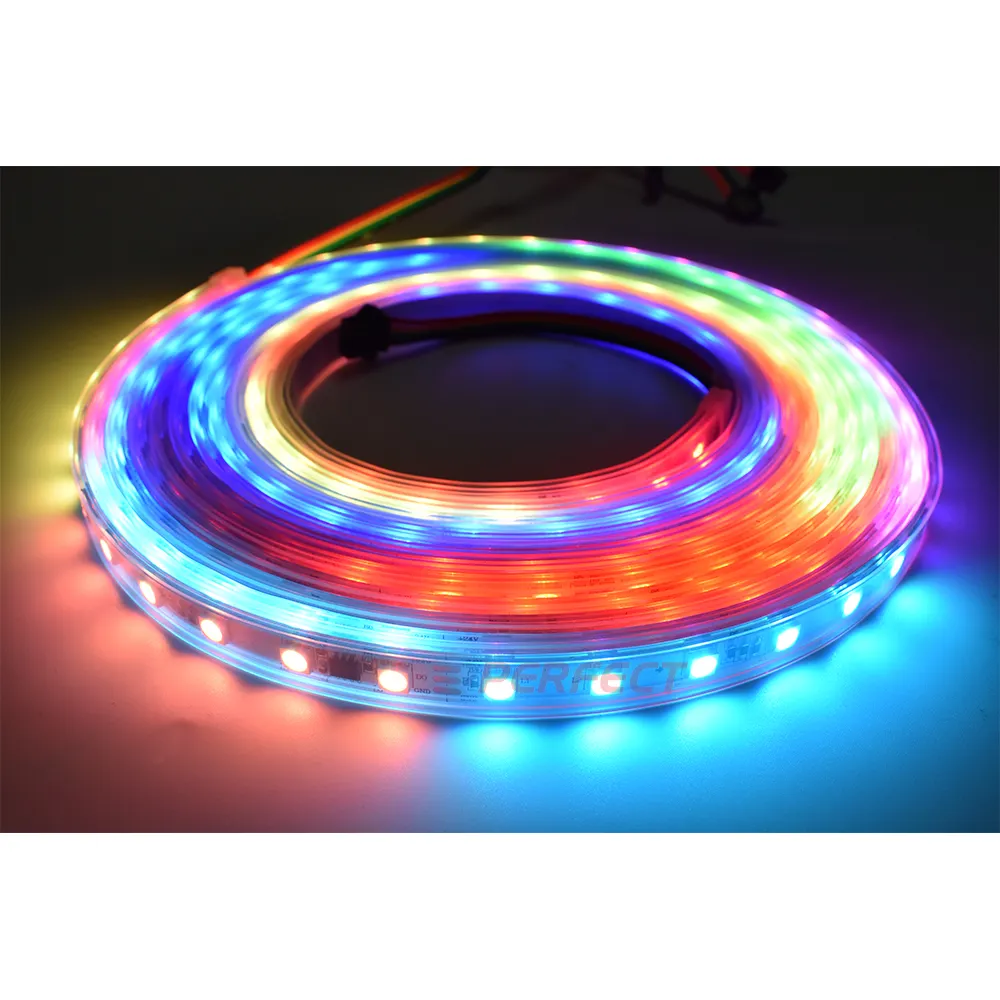 Rüya renk LED 5050 ws2811 APP kontrollü dc12v 24v LED ışıklar su geçirmez IP65 RGB LED şeritler