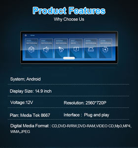 Radio para Auto Android 14 con Pantalla Táctil 3K de 14.9 Pulgadas, Navegación GPS Estéreo para BMW CICl NBT/EVO Serie 5 2011-2017 - Product Image 5