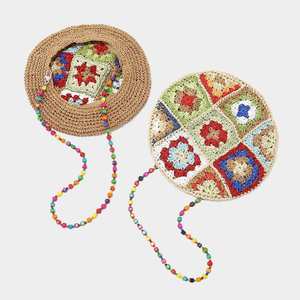 Nuevo Boina de Paja Estilo Bohemio Retro Étnico, Sombrero de Pintor Tejido a Mano con Cadena de Cuentas Decorativa, de Moda - Product Image 3