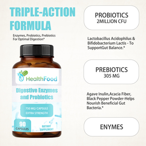 Manufacturer Factory Triple Action Formula Herbal <b>Blend</b> Supplement Balance Gut Flora Adult Digestive Enzyme and Probiotics - Product Image 3