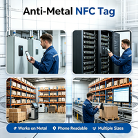 Étiquette NFC anti-métal, autocollant mini personnalisé, étanche, 13,56 MHz, étiquette RFID réinscriptible, puce intelligente pour suivi d'actifs sur surface métallique