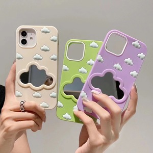 Carcasas Para Celulares custodie per telefono specchio trucco per <span class=keywords><strong>iPhone</strong></span> 14 13 12 11 Cover posteriore nuvola 3D carina per donna ragazza - Product Image 3