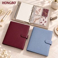 Organiseur de budget Hongbo personnalisé en cuir de lézard multicolore A5 avec anneaux argentés, feuilles de séparation, enveloppes pour espèces et cartes de budget