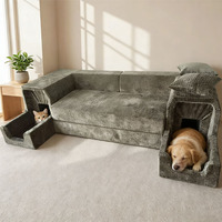 Canapé de luxe pour animaux de compagnie, lit personnalisé pour chien et chat, nouveau design, tissu chenille vert doux, compressé, Sofo