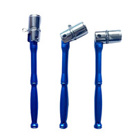 Clé de sécurité pour échafaudage 7/16 po - Manche en aluminium bleu, finition nickel perlé