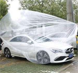 Disposable <strong>Car</strong> <strong>Cover</strong> Clear <strong>Plastic</strong> <strong>Car</strong> <strong>Cover</strong> Universal Rain Dust Garage <strong>Cover</strong> with Elastic Band - Product Image 4