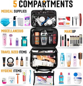 Custom Women Cosmetics Makeup Pouch articoli <span class=keywords><strong>da</strong></span> toeletta <span class=keywords><strong>Organizer</strong></span> Kit Hanging Travel Toiletry Bag Men Travel <span class=keywords><strong>Organizer</strong></span> con 2 staccabili - Product Image 5