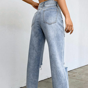 Jeans déchirés pour femmes personnalisés Nouveau <span class=keywords><strong>jean</strong></span> en denim vintage décontracté pour femmes <span class=keywords><strong>2023</strong></span> - Product Image 3