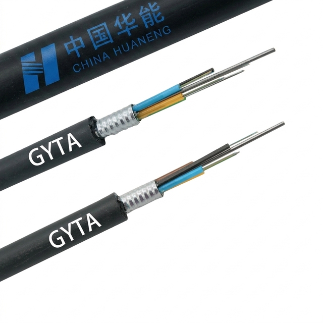 Huaneng GYTA Outdoor Fiber Optic Cable Double Single Mode Steel Tape Armoured Stranded Loose Tube FTTH Use ISO9001 Certified 1