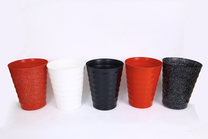 PP Flower <b>Pots</b> for Home Indoor Use Lightweight Design <b>Small</b> Size Modern Minimalist Plastic Planters White and Black - Product Image 4