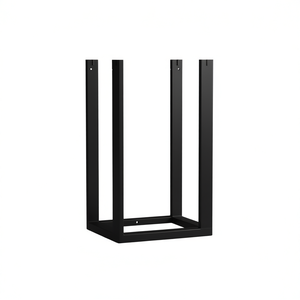 Patas de Mesa de Comedor de Acero con Marco en O, 31.5x15.7x28.7, Negras, Estructura de Soporte para Muebles Industriales Resistentes - Product Image 1