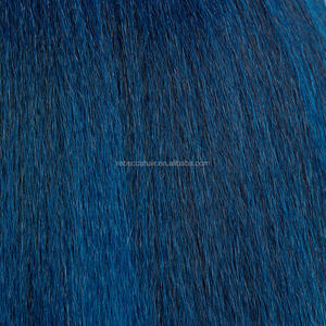 Peluca de pelo largo con malla frontal, pelo sintético liso sedoso, color azul oscuro, productos chinos de calidad - Product Image 4