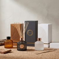 Bouteille diffuseur à roseaux en verre fumé ambré, 120 ml, flacon vide esthétique pour huiles parfumées, pour la décoration d'aromathérapie à domicile