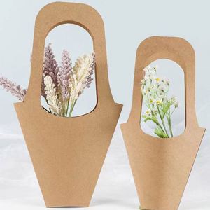 Bán buôn Kraft Bìa túi quà tặng cho hoa Bó hoa không thấm nước màu nâu đen bao bì cho hàng thủ công và nến - Product Image 2