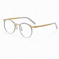 Montures de lunettes de vue rondes légères en titane massif et en acétate de qualité supérieure pour adultes, à porter toute la journée