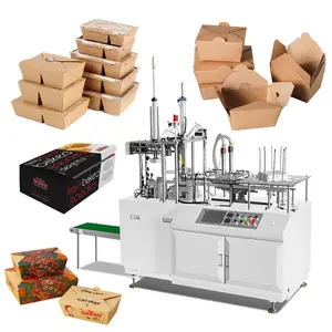 High Speed Paper Lunch Box Making Machine Automatic Food Carton Erecting Forming Making Machine