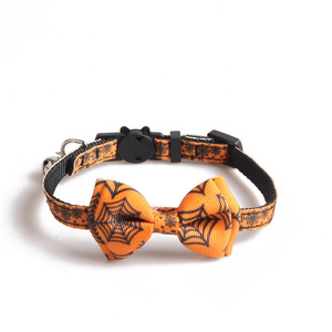 KingHon Productos de Halloween para Mascotas, Collar de Calabaza para Gato con Hebilla de Seguridad, Collar para Cachorro con Lazo Festivo y Campana, Collar Ajustable Pequeño para Mascotas - Product Image 6