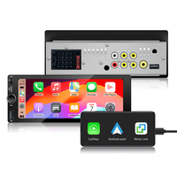 Reproductor MP5 para Auto Rhythm 1Din con Pantalla Táctil HD Retráctil de 6.86 Pulgadas, CarPlay con Cable, Android Auto, Mirror Link, GPS Integrado, USB, Estéreo