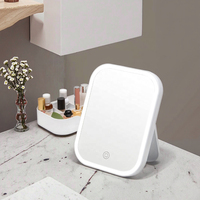 MEJ miroir Portable à Rotation de 90 degrés avec lumières Led salle de bain avec étui de voyage Smart Touch