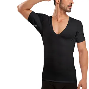 MEN DEEPER V NECK BLACK DESIGNED FOR PROFESSIONALS Men's Sweat Proof Undershirt SUMMER T-SHIRTS