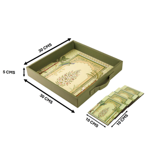 Bandeja cuadrada con 4 posavasos/cuero cubierto antiguo impermeable uso interior Venta caliente precio de fábrica - Product Image 3