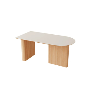 Table à manger de style médiéval en bois massif avec plateau en pierre, chaises, comptoir blanc, forme ovale semi-circulaire pour 4 à 8 <span class=keywords><strong>personnes</strong></span> - Product Image 5