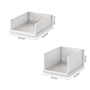 Cesta <span class=keywords><strong>de</strong></span> Almacenamiento Apilable <span class=keywords><strong>de</strong></span> Plástico para Armario, <span class=keywords><strong>Caja</strong></span> <span class=keywords><strong>Organizadora</strong></span> Multifuncional para Armario, Guardarropa, Dormitorio, Sala <span class=keywords><strong>de</strong></span> Estar y Oficina - Product Image 6