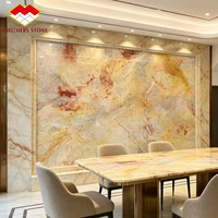 Comptoirs de cuisine en quartzite naturel Opera Fantastico, dalles de marbre Brescia polies, pierre multicolore pour panneaux muraux de villas et hôtels