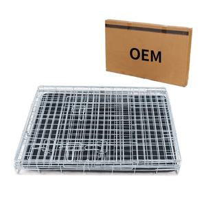 Usine En Gros Pliable En Métal Chien Cage Fil Rayé Caisse Double Portes Respirant Facile À Assembler Grand Espace Pet Formation Chien - Product Image 6