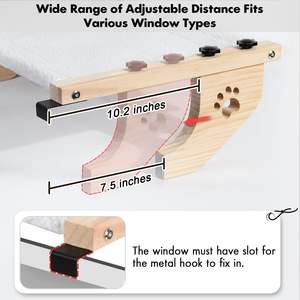 Resistente gato hamaca ventana Asiento madera MARCO DE Metal ajuste gato cama para alféizar - Product Image 4