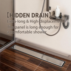 Drain de sol linéaire long en acier inoxydable SUS304 pour salle de bain, drain de sol sur mesure, canal de drainage de salle de bain - Product Image 3