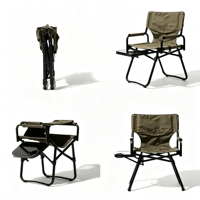 Chaise de Réalisateur Pliante en Acier pour Extérieur, Tissu Oxford 600D, Rangement Compact, Accoudoir Rembourré de 17 cm d'Épaisseur, Vente en Gros