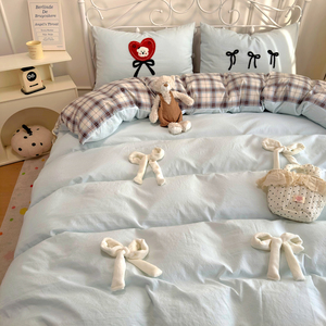 Juego de Ropa de Cama Moderna de Poliéster 300tc, Suave y Cómoda, con Decoraciones de Lazo 3D, para Uso en Todas las Estaciones, Compra al por Mayor - Product Image 2