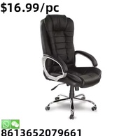 Fauteuil de jeu de course ergonomique en cuir noir à dossier haut réglable
