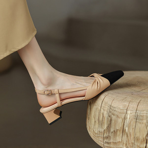 Ingrosso donna scarpe pump nuovo Designer <span class=keywords><strong>tacco</strong></span> alto a punta <span class=keywords><strong>medio</strong></span>-parola cintura moda <span class=keywords><strong>sandalo</strong></span> donna - Product Image 3