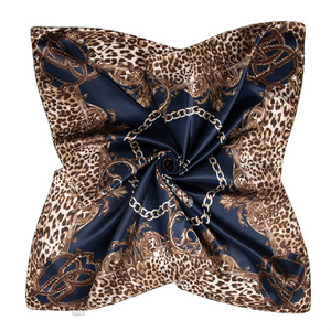 Foulards de cheval de luxe à impression personnalisée en gros dames élégant Satin 100% pure soie carré foulard en soie - Product Image 1