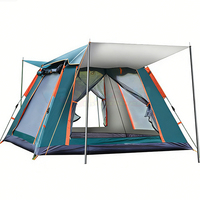 Tente familiale pour 5-6 personnes, camping en plein air, tente automatique, camping portable, pliable, ouverture rapide, auvent imperméable, tentes de camping