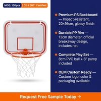 Panier de basket portable et pliable avec anneau en PP, fixable au mur, pour enfants, à la maison ou au bureau